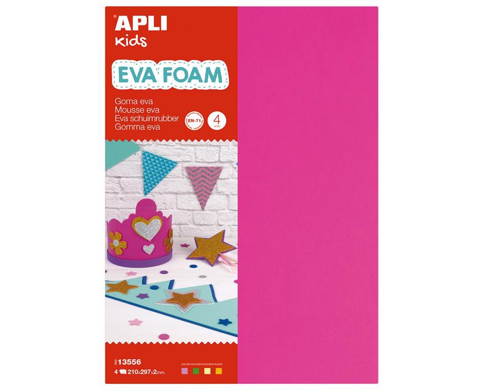 Apli kids Penasta guma fluorescentna A4, 4 kos