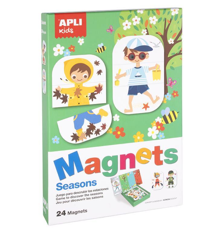 Apli kids Magneti letni časi, komplet, 24 kos