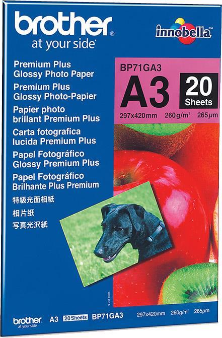 Brother Foto papir glossy A3, 20 listov, 260g/m2