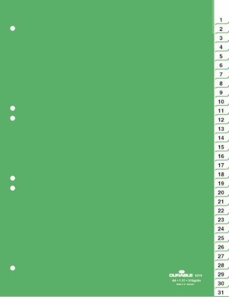 DURABLE Ločilni listi A4 1/31 (6219)