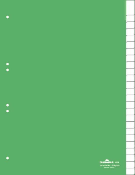 DURABLE Ločilni listi A4 1/25 (6224) zeleni