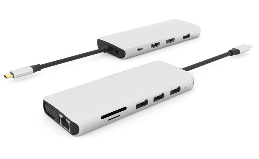 eSTUFF USB-C hub razdelilnik, 12-v-1