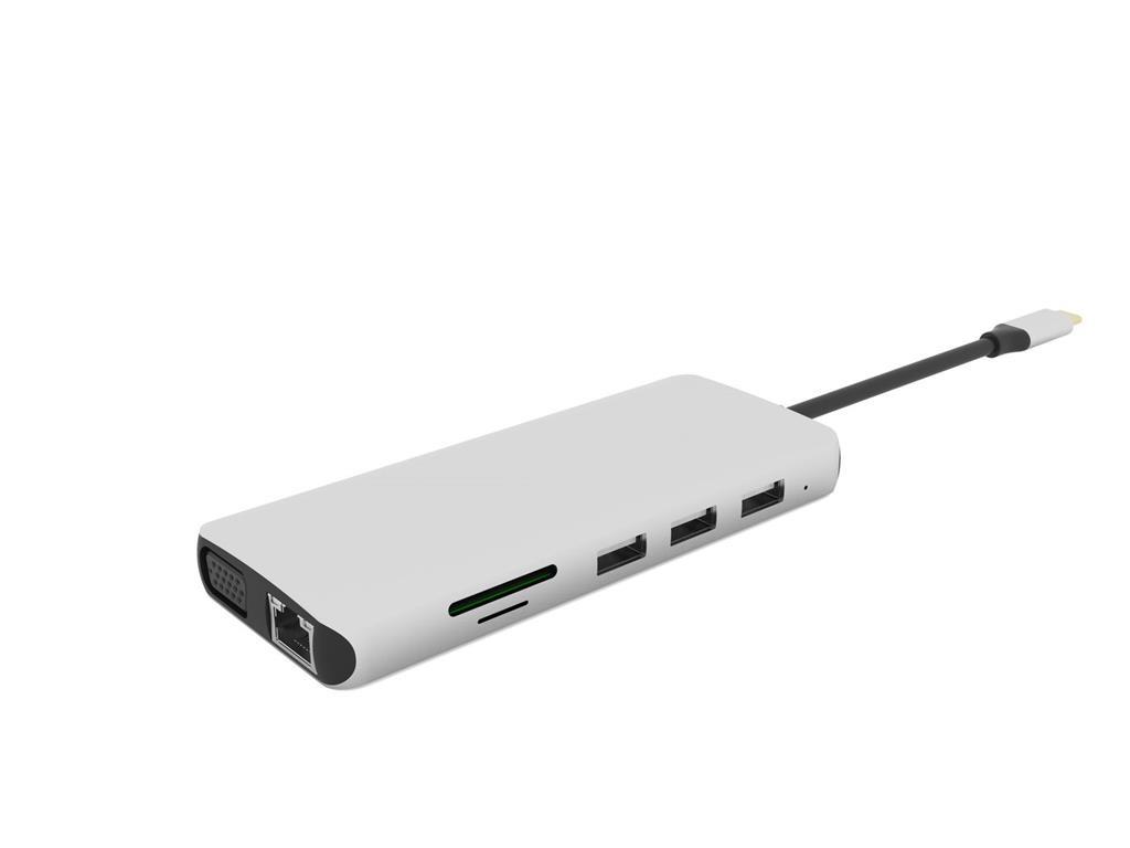 eSTUFF USB-C hub razdelilnik, 12-v-1