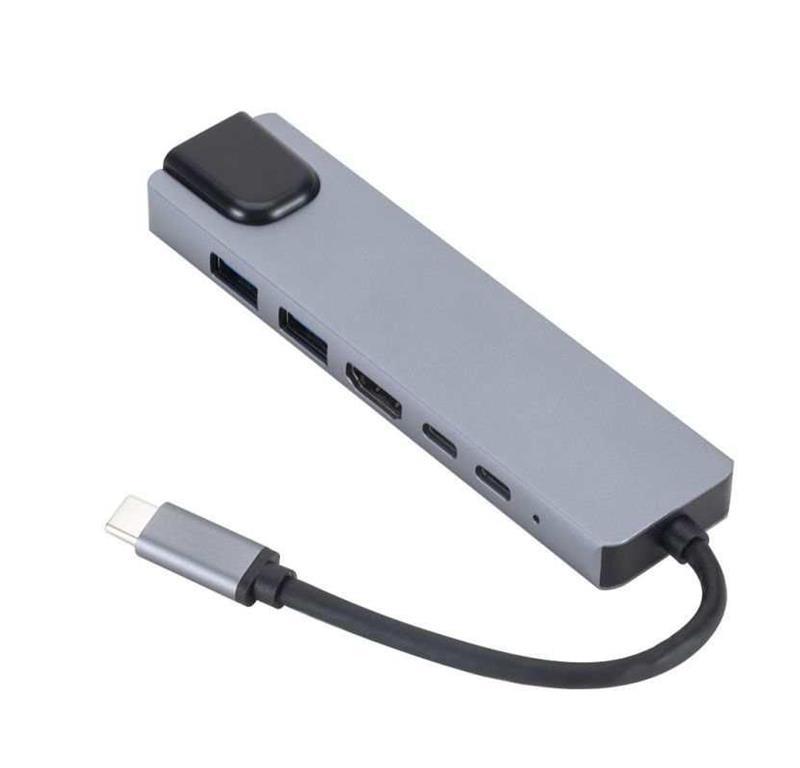 eSTUFF USB-C hub razdelilnik, 6-v-1