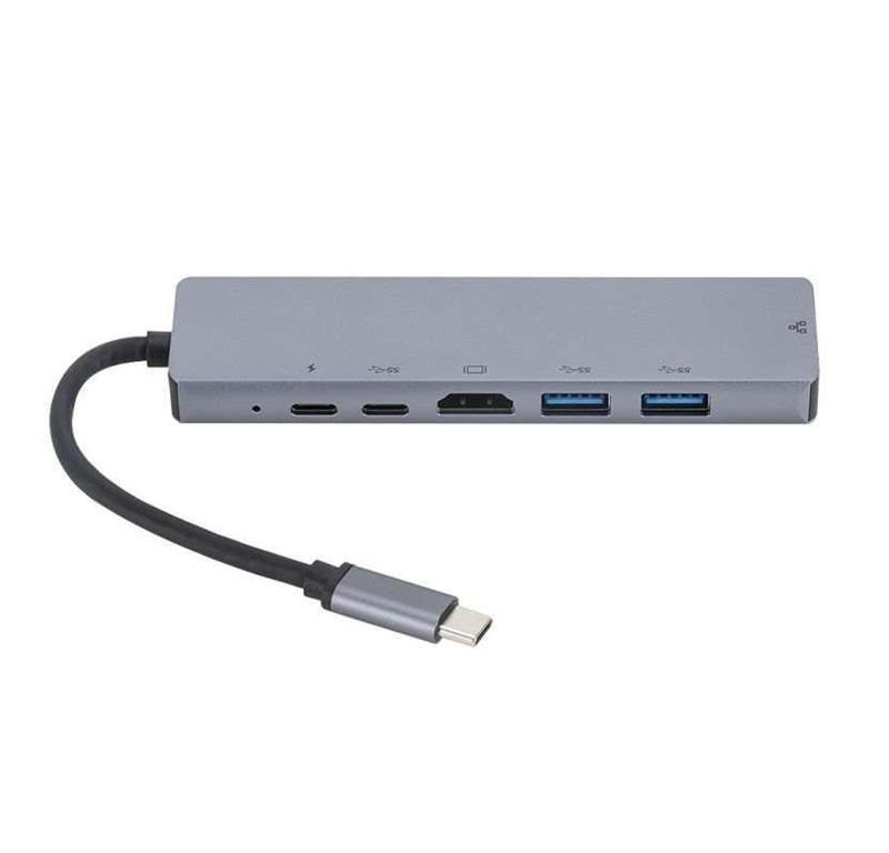 eSTUFF USB-C hub razdelilnik, 6-v-1