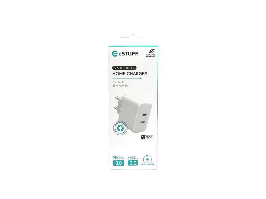 eSTUFF INFINITE polnilnik 2x USB-C 35W