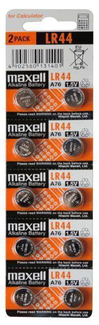 Maxell Baterija LR44, 2 kos