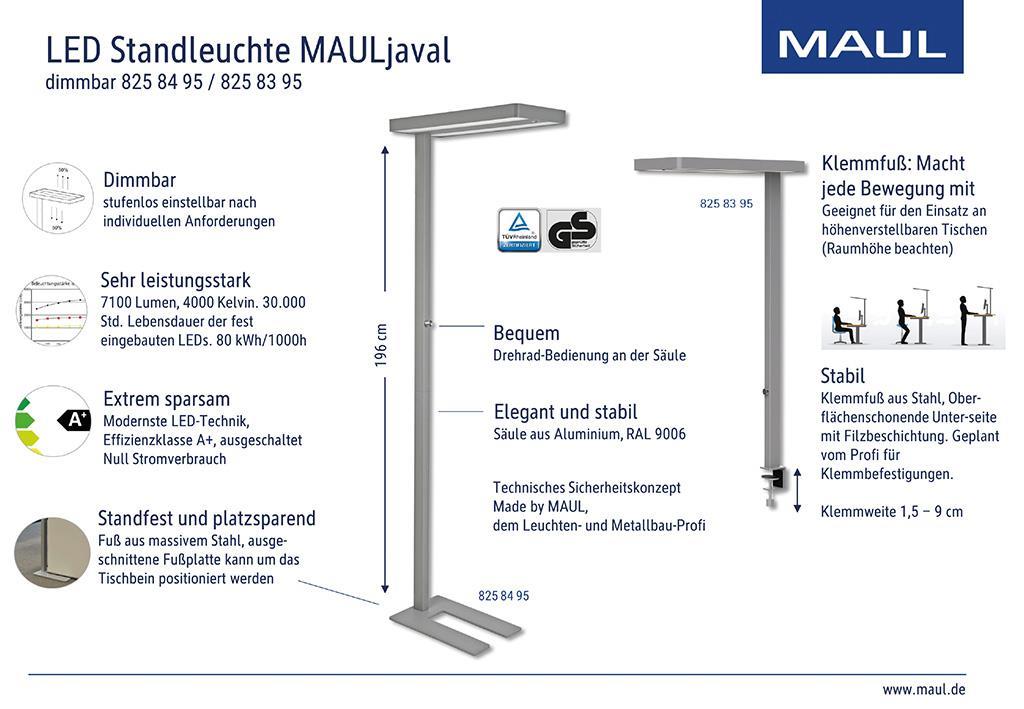 Maul Talna LED svetilka MAULjaval srebrna