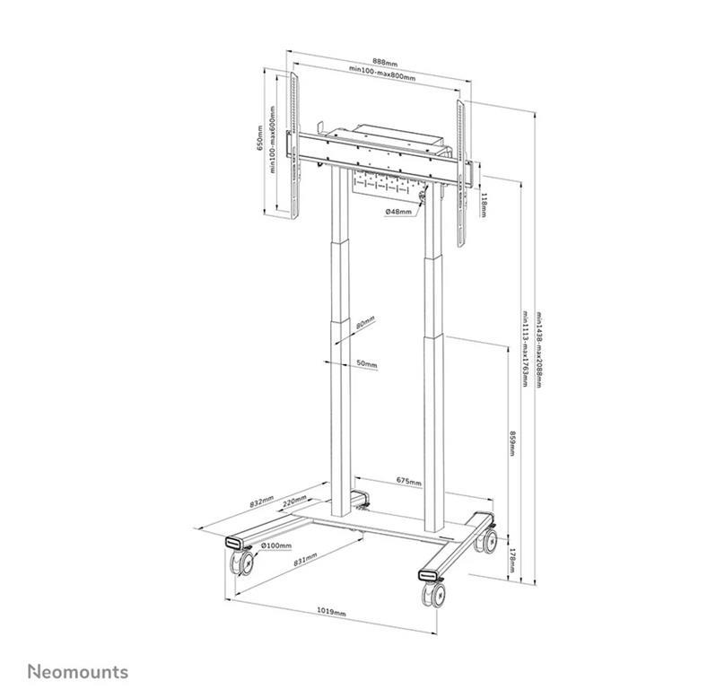 Neomounts Mobilno stojalo za zaslone 37-100''