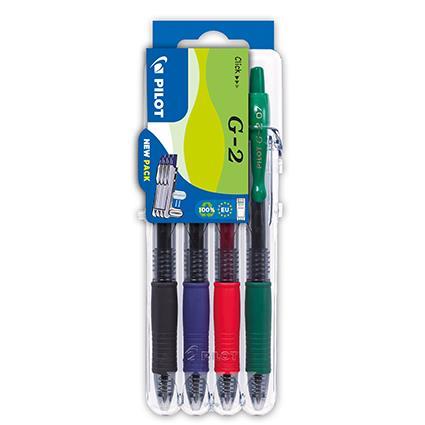 Pilot Gel roler G-2 0,7 komplet 4 barve Set2go