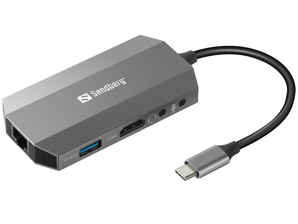 Sandberg USB-C hub razdelilnik, 6-v-1