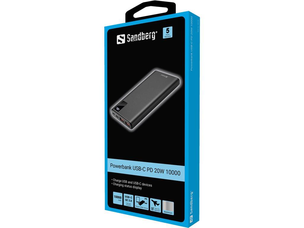 Sandberg Baterija Powerbank USB-A, USB-C, 20W