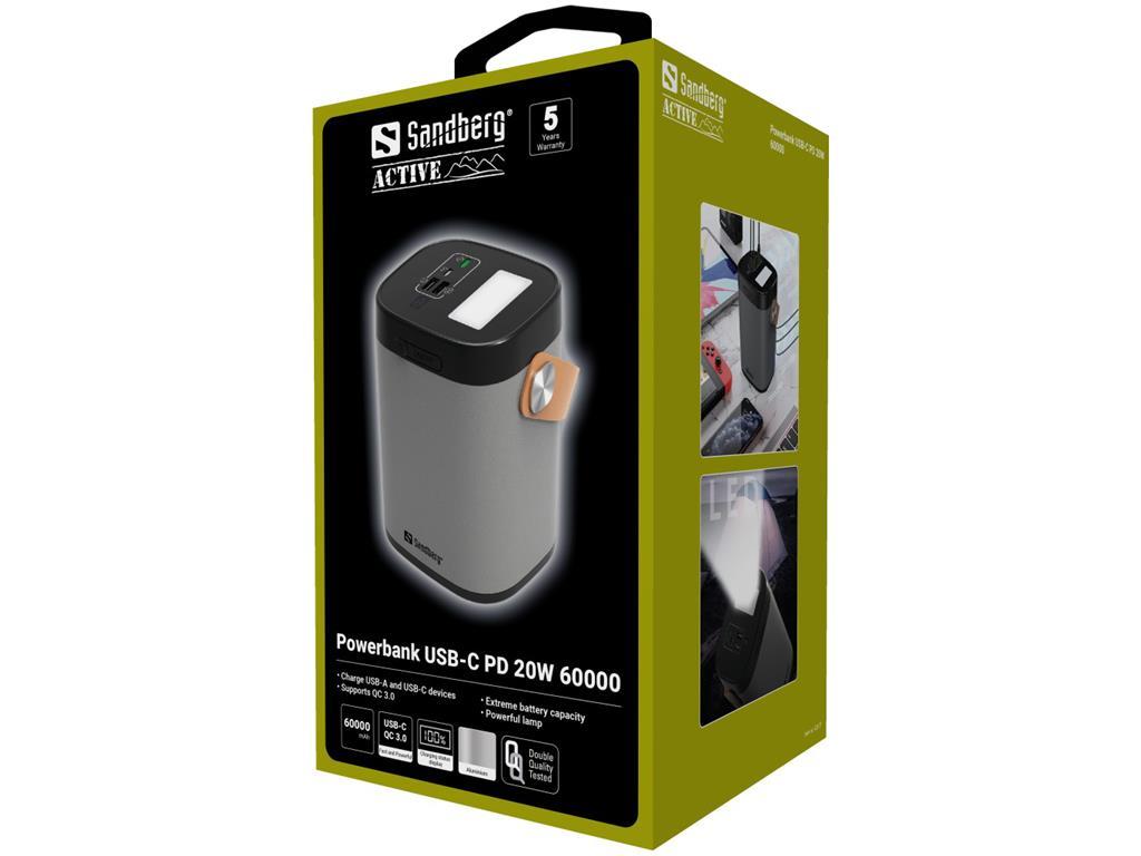 Sandberg Baterija Powerbank USB-A, USB-C, 20W